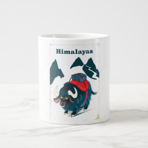 Taza De Café Grande Cartel vintage de viaje al Himalaya
