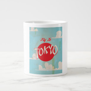 Taza De Café Grande Carteles de viaje de Tokio antiguo, Japón