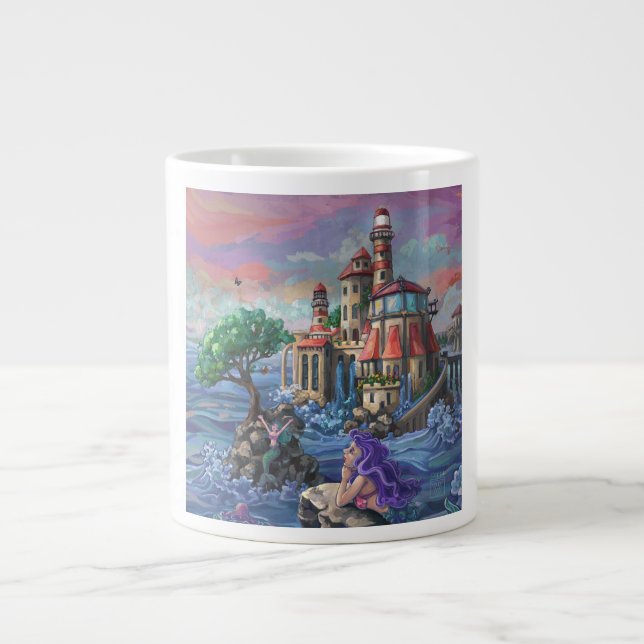 Taza De Café Grande Castillo de Mermaid (Frente)