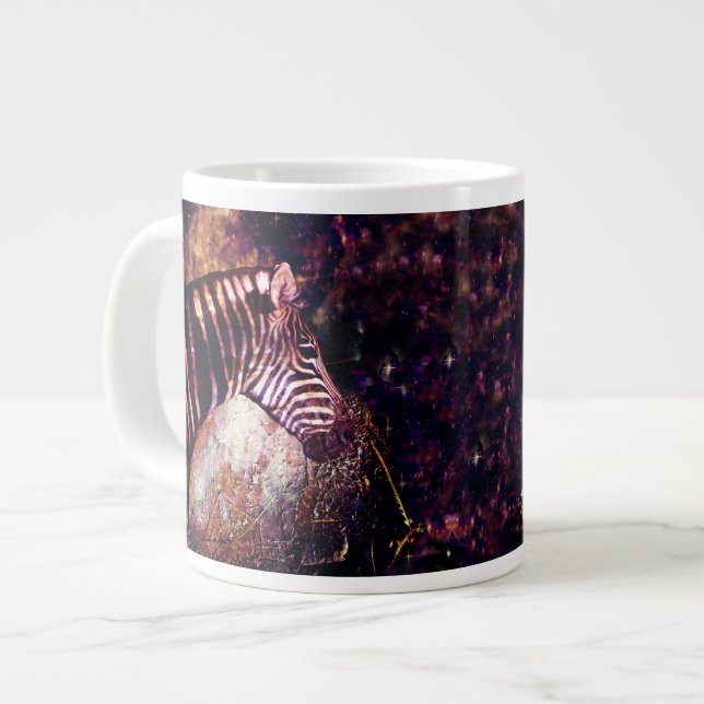 Taza De Café Grande Cebra celestial del eclipse de los équidos (Izquierda)