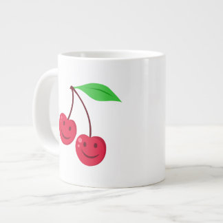Taza De Café Grande Cerezas rojas sonrientes