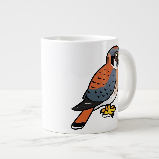 Taza De Café Grande Cernícalo americano lindo (Derecha)