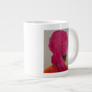 Taza De Café Grande Chaqueta anaranjada 2014 del turbante rosado