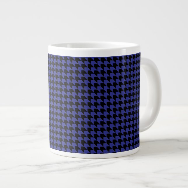 Taza De Café Grande Chevron Check Blue and Black (Derecha)