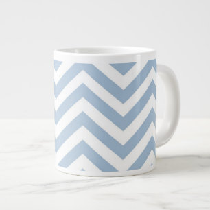Taza De Café Grande Chevron texturizado Grunge azul claro