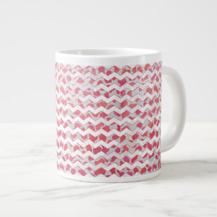Taza De Café Grande ChevronDalmatian rosa y blanco