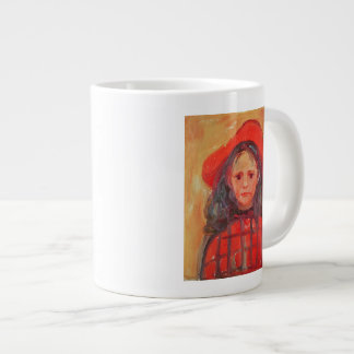 Taza De Café Grande Chica joven en Red Hat