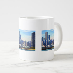 Taza De Café Grande Chicago IL - Chicago Skyline and Navy Pier