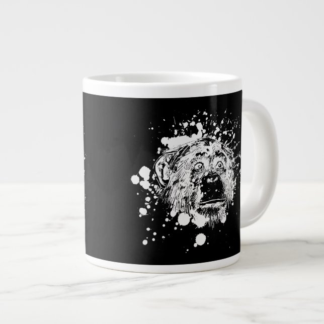 Taza De Café Grande Chimpancé en blanco (Derecha)