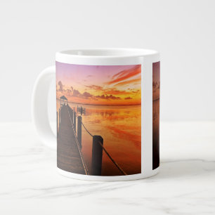 Taza De Café Grande Cielo de la puesta del sol