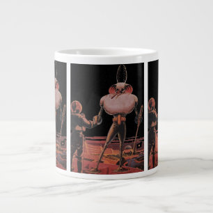 Taza De Café Grande Ciencia Ficción Vintage Astronauta Agita Mano Alie