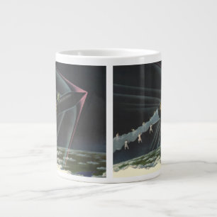 Taza De Café Grande Ciencia Ficción Vintage Astronauta Montando un Coh