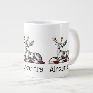 Taza De Café Grande Ciervo Venado con Emblema de Cima Heráldica de Hel