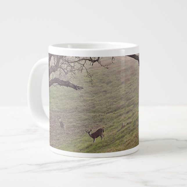 Taza De Café Grande Ciervos y árboles (Izquierda)