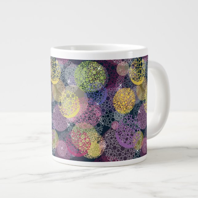 Taza De Café Grande Círculo lindo abstracto del lunar (Derecha)