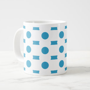 Taza De Café Grande Círculos de lunares azules de pavo real
