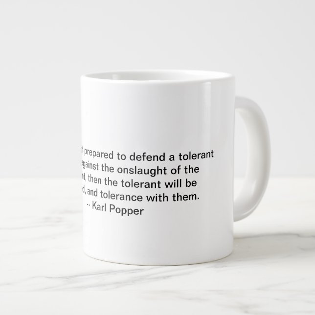 Taza De Café Grande Cita de Karl Poppers en la paradoja de la (Derecha)