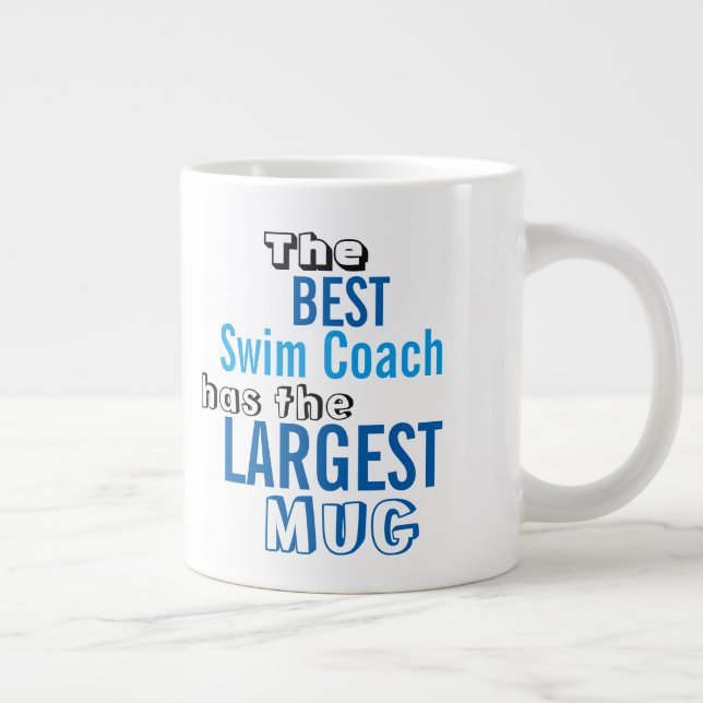 Taza De Café Grande Cita divertida para el mejor entrenador SWIM Big M (Derecha)