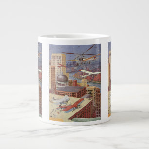Taza De Café Grande Ciudad de ciencia ficción vintage, Punk de vapor v