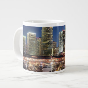 Taza De Café Grande Ciudad del horizonte de Miami en la Florida