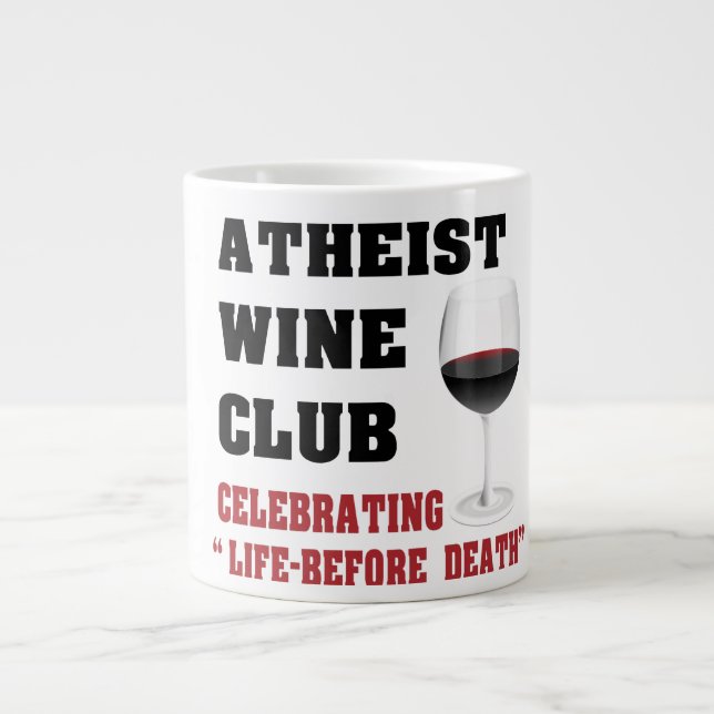 Taza De Café Grande Club ateo del vino (Frente)