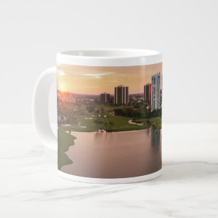 Taza De Café Grande Club de campo en la puesta del sol, Aventura, la