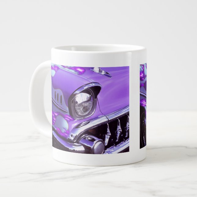 Taza De Café Grande Coche clásico: Chevrolet con la capilla llameante (Izquierda)