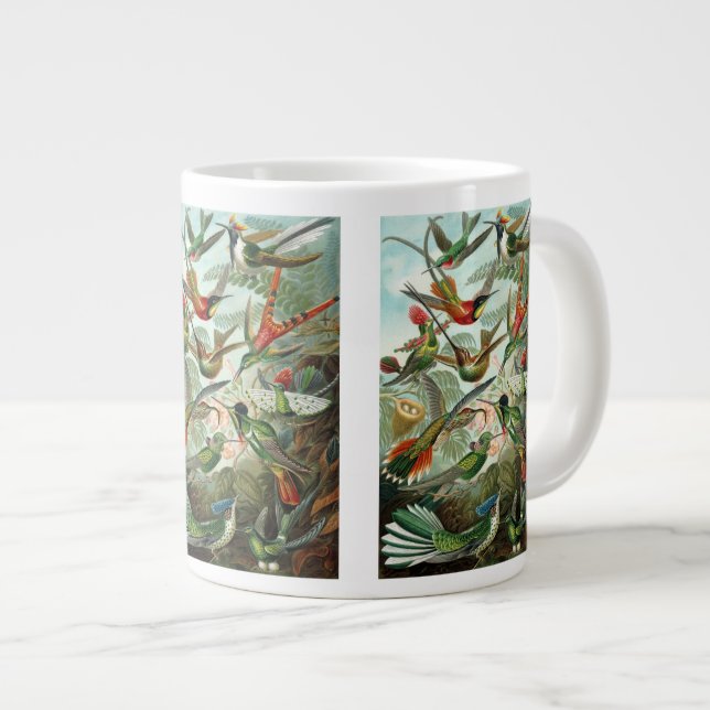 Taza De Café Grande Colibríes de Ernst Haeckel, aves vitícolas (Derecha)