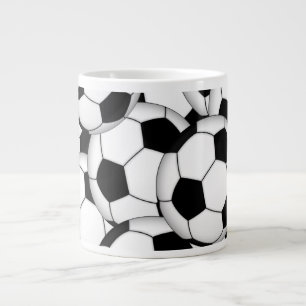 Taza De Café Grande Collage de la pelota de fútbol