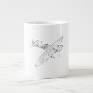 Taza De Café Grande Color de avión de bomberos de la Segunda Guerra M