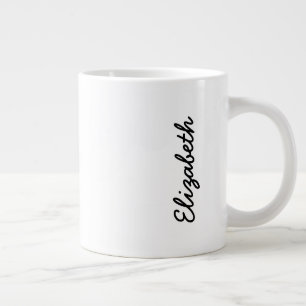 Taza De Café Grande Color sólido blanco simple Personaliza el Persona