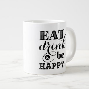 Taza De Café Grande Coma, bebida y sea feliz