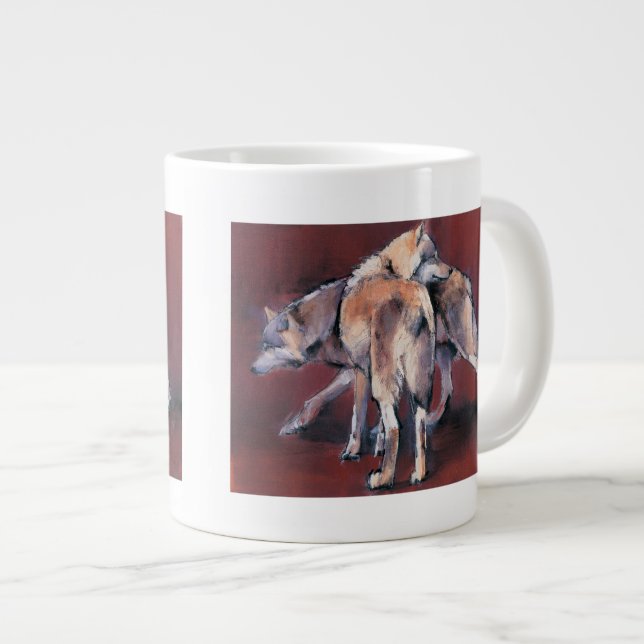 Taza De Café Grande Composición 2001 del lobo (Derecha)