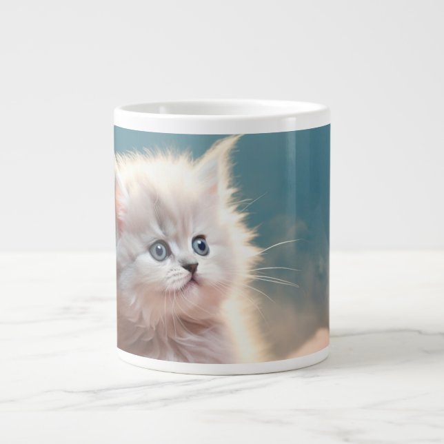 Taza de café grande con gatito dulce (Frente)
