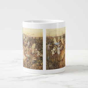 Taza De Café Grande Conejo entre las hadas, Cuentos de hadas vintage