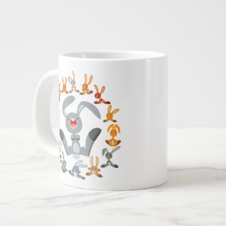 Taza De Café Grande Conejos de Personalizado lindo Mandala Jumbo Mug