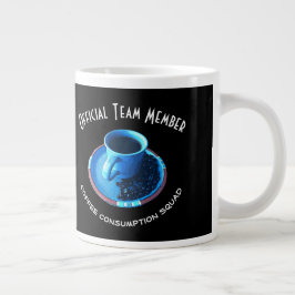 Taza De Café Grande Copa Azul de Café Lover y Saucer Personalizado