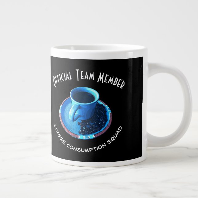 Taza De Café Grande Copa Azul de Café Lover y Saucer Personalizado (Derecha)