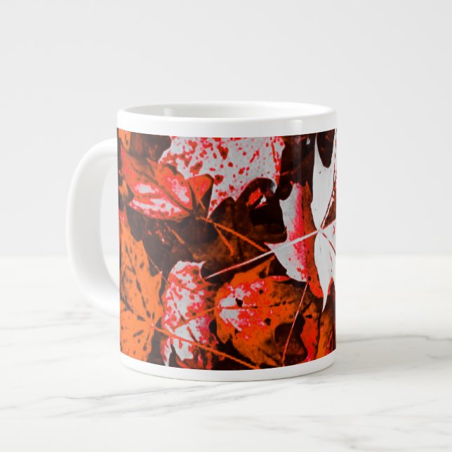 Taza De Café Grande Copa Red Maple Leaks (Izquierda)