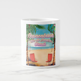Taza De Café Grande Copacabana, poster de playa de viajes de Río de Ja