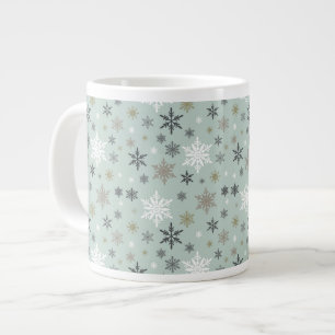 Taza De Café Grande copos de nieve modernos del invierno del vintage