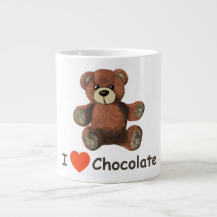 Taza De Café Grande Corazón Cute I (amor) Oso de peluche de chocolate