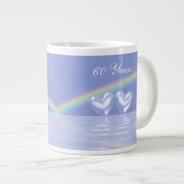 Taza De Café Grande Corazones de Diamantes de 60 Aniversario (Derecha)
