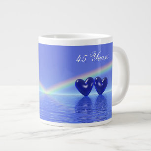 Taza De Café Grande Corazones de zafiro en 45 años