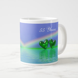 Taza De Café Grande Corazones Esmeraldas en el 55° aniversario