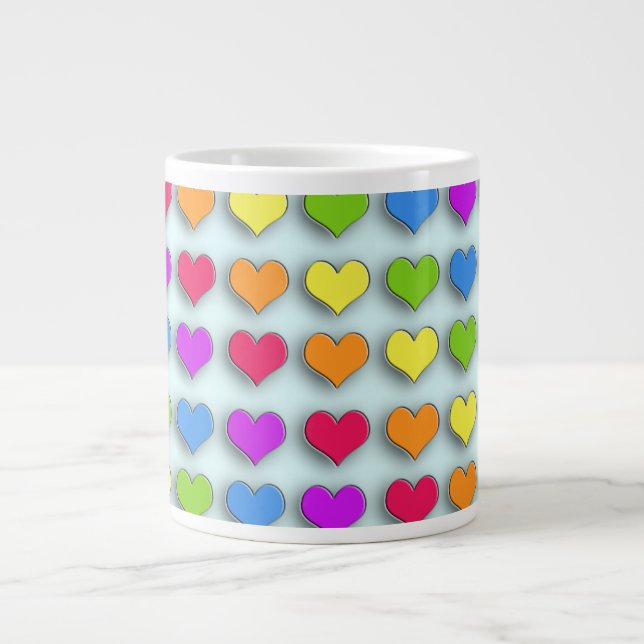 Taza De Café Grande Corazones retro de Poppin (Frente)