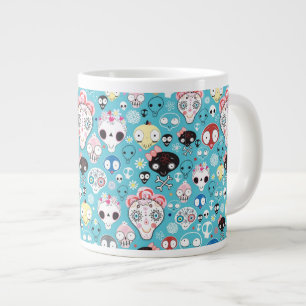Taza De Café Grande Cráneo de risa de la textura
