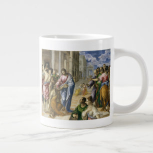 Taza De Café Grande Cristo que cura a las persianas