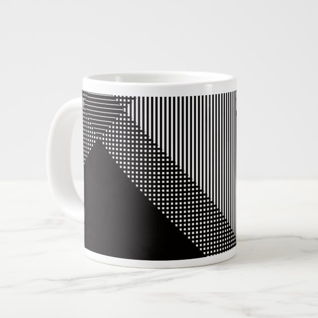 Taza De Café Grande Crosshatch Op Art (Izquierda)
