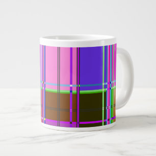 Taza De Café Grande Cuadrados de colores de tela de tela